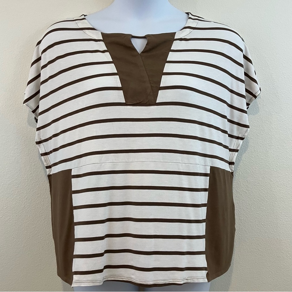 🔴 Chico’s | Brown Striped Top